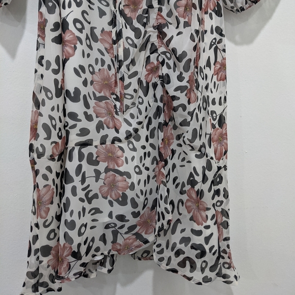 Sam Edelman NWT Floral & Leopard Faux Wrap Dress - Picture 7 of 14